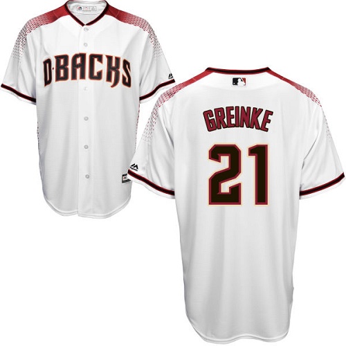 Men's Majestic Arizona Diamondbacks #21 Zack Greinke Authentic White Home Cool Base MLB Jersey