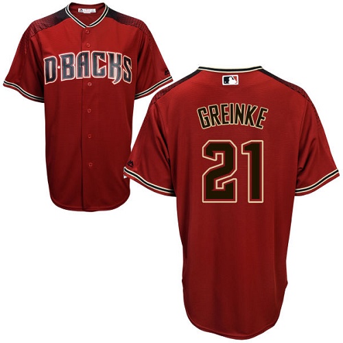 Men's Majestic Arizona Diamondbacks #21 Zack Greinke Authentic Red Alternate Cool Base MLB Jersey
