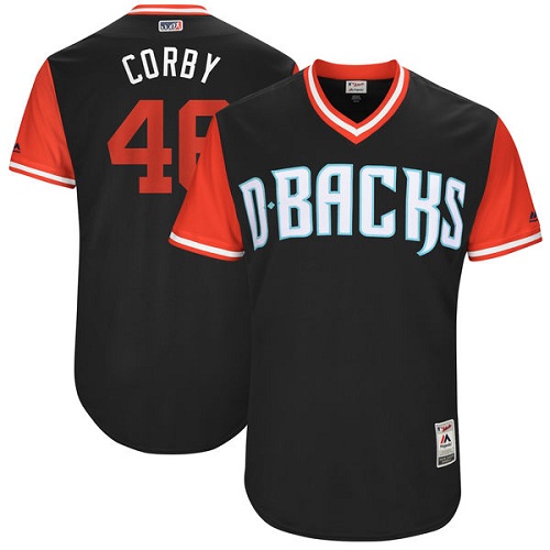 Men's Majestic Arizona Diamondbacks #46 Patrick Corbin "Corby" Authentic Black 2017 Players Weekend MLB Jersey