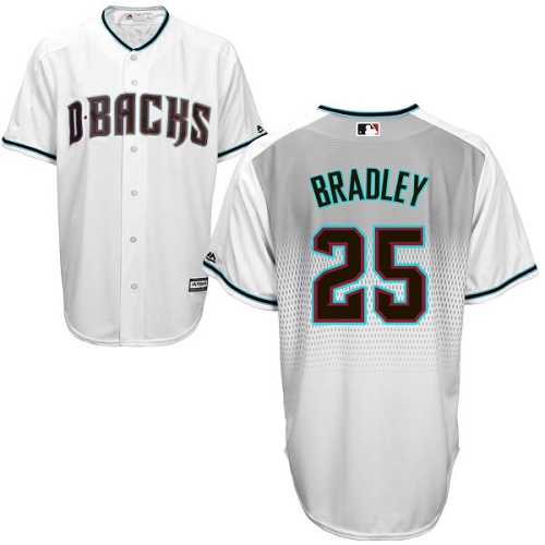 Men's Majestic Arizona Diamondbacks #25 Archie Bradley Authentic White/Capri Cool Base MLB Jersey