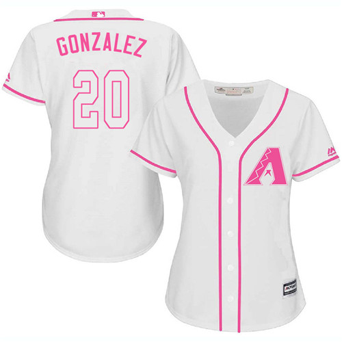 Women's Majestic Arizona Diamondbacks #20 Luis Gonzalez Authentic White Fashion MLB Jersey