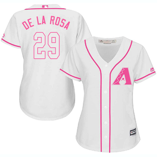 Women's Majestic Arizona Diamondbacks #29 Jorge De La Rosa Replica White Fashion MLB Jersey