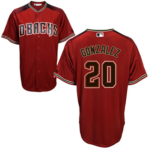 Men's Majestic Arizona Diamondbacks #20 Luis Gonzalez Authentic Red/Brick Alternate Cool Base MLB Jersey