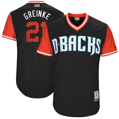 Men's Majestic Arizona Diamondbacks #21 Zack Greinke "Greinke" Authentic Black 2017 Players Weekend MLB Jersey