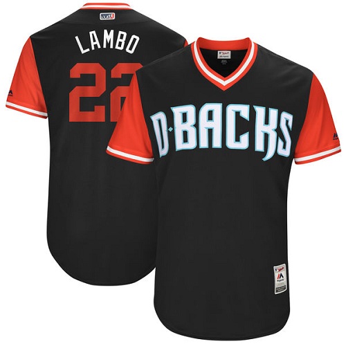 Men's Majestic Arizona Diamondbacks #22 Jake Lamb "Lambo" Authentic Black 2017 Players Weekend MLB Jersey