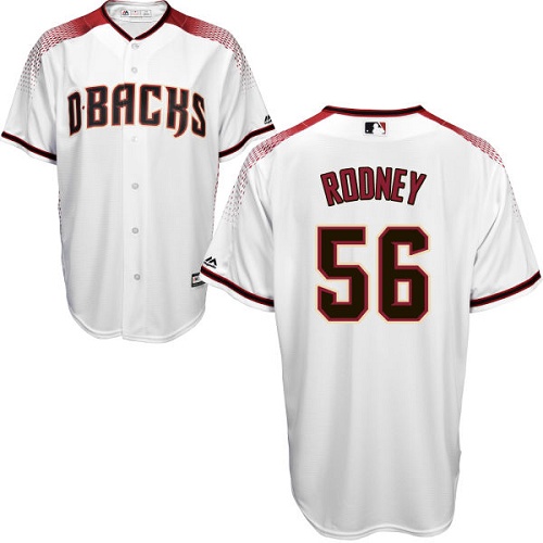 Men's Majestic Arizona Diamondbacks #56 Fernando Rodney Authentic White Home Cool Base MLB Jersey