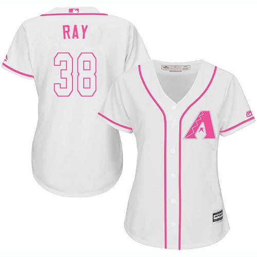 Women's Majestic Arizona Diamondbacks #38 Robbie Ray Authentic White Fashion MLB Jersey