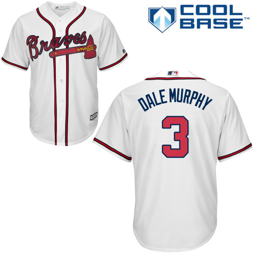 Men's Majestic Atlanta Braves #3 Dale Murphy Authentic White Home Cool Base MLB Jersey