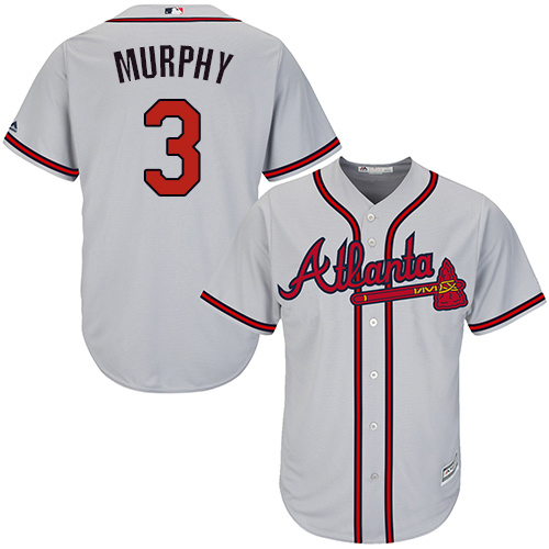 Men's Majestic Atlanta Braves #3 Dale Murphy Authentic Grey Road Cool Base MLB Jersey