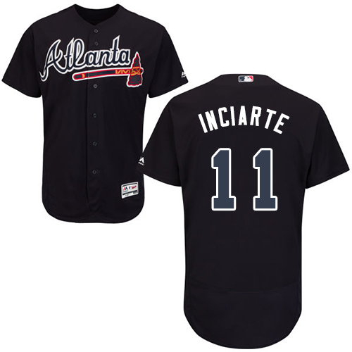 Men's Majestic Atlanta Braves #11 Ender Inciarte Blue Flexbase Authentic Collection MLB Jersey
