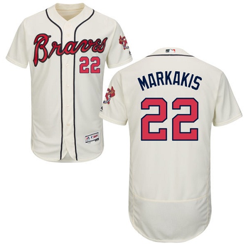 Men's Majestic Atlanta Braves #22 Nick Markakis Cream Flexbase Authentic Collection MLB Jersey