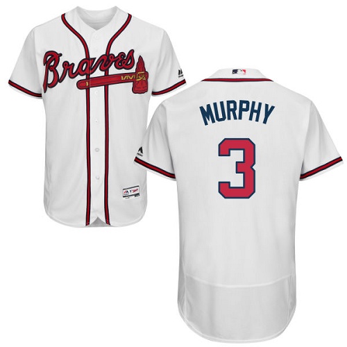 Men's Majestic Atlanta Braves #3 Dale Murphy White Flexbase Authentic Collection MLB Jersey