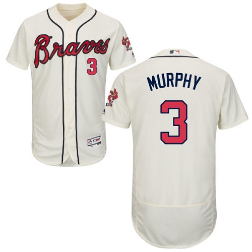 Men's Majestic Atlanta Braves #3 Dale Murphy Cream Flexbase Authentic Collection MLB Jersey
