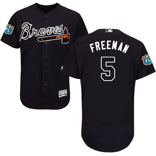 Men's Majestic Atlanta Braves #5 Freddie Freeman Blue Flexbase Authentic Collection MLB Jersey