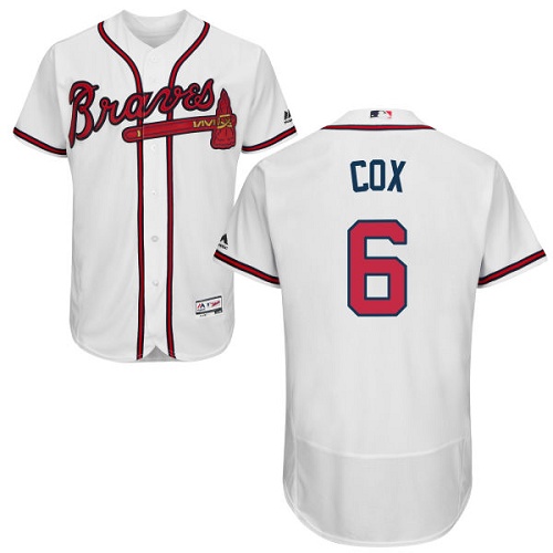 Men's Majestic Atlanta Braves #6 Bobby Cox White Flexbase Authentic Collection MLB Jersey