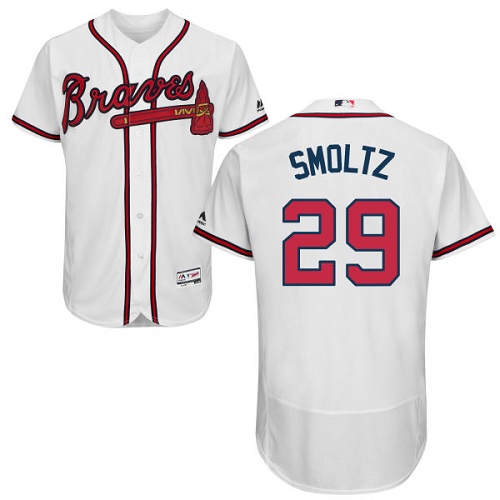 Men's Majestic Atlanta Braves #29 John Smoltz White Flexbase Authentic Collection MLB Jersey