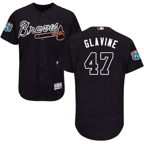 Men's Majestic Atlanta Braves #47 Tom Glavine Blue Flexbase Authentic Collection MLB Jersey
