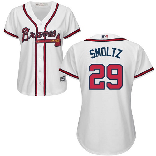 Women's Majestic Atlanta Braves #29 John Smoltz Authentic White Home Cool Base MLB Jersey