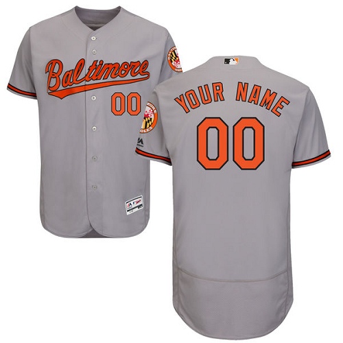 Men's Majestic Baltimore Orioles Customized Authentic Grey Road Cool Base MLB Jersey