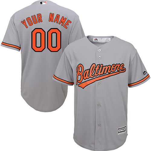 Men's Majestic Baltimore Orioles Customized Replica Grey Road Cool Base MLB Jersey