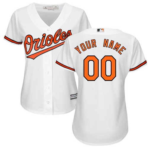 Women's Majestic Baltimore Orioles Customized Authentic White Home Cool Base MLB Jersey