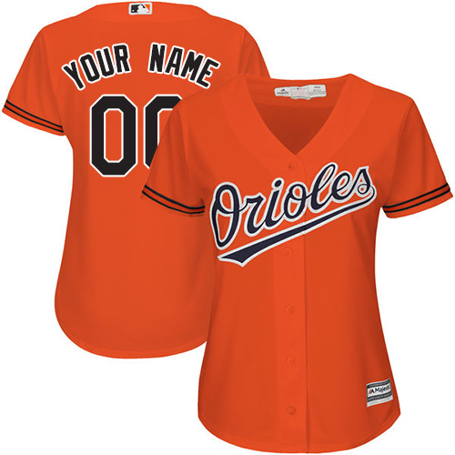 Women's Majestic Baltimore Orioles Customized Authentic Orange Alternate Cool Base MLB Jersey