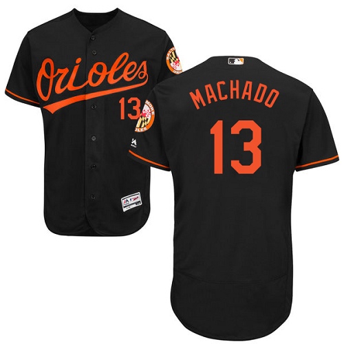 Men's Majestic Baltimore Orioles #13 Manny Machado Authentic Black Alternate Cool Base MLB Jersey