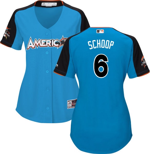Women's Majestic Baltimore Orioles #6 Jonathan Schoop Authentic Blue American League 2017 MLB All-Star MLB Jersey