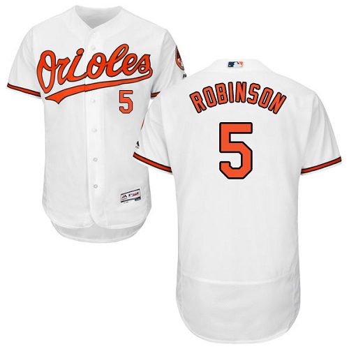 Men's Majestic Baltimore Orioles #5 Brooks Robinson Authentic White Home Cool Base MLB Jersey