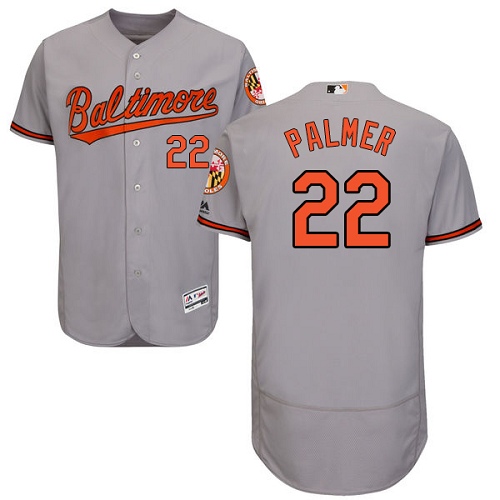 Men's Majestic Baltimore Orioles #22 Jim Palmer Authentic Grey Road Cool Base MLB Jersey