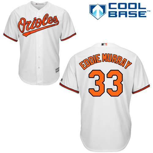 Men's Majestic Baltimore Orioles #33 Eddie Murray Replica White Home Cool Base MLB Jersey