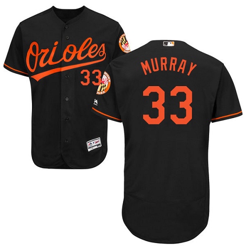 Men's Majestic Baltimore Orioles #33 Eddie Murray Authentic Black Alternate Cool Base MLB Jersey