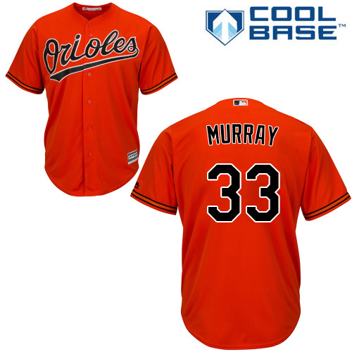 Men's Majestic Baltimore Orioles #33 Eddie Murray Replica Orange Alternate Cool Base MLB Jersey