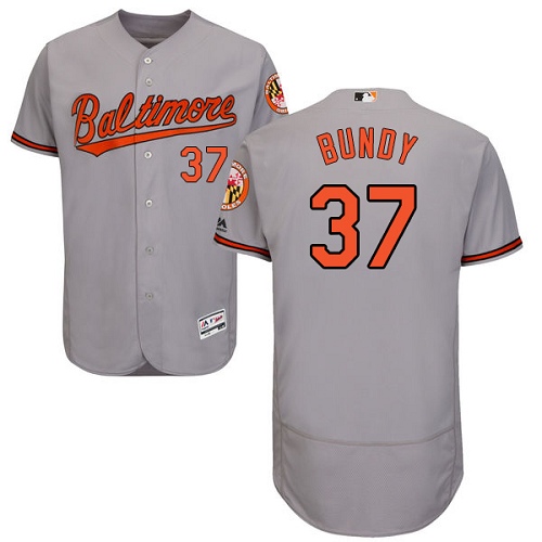 Men's Majestic Baltimore Orioles #37 Dylan Bundy Authentic Grey Road Cool Base MLB Jersey