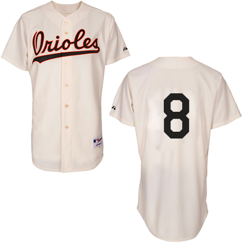Men's Majestic Baltimore Orioles #8 Cal Ripken Replica Cream 1954 Turn Back The Clock MLB Jersey