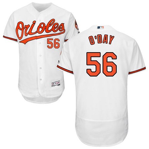 Men's Majestic Baltimore Orioles #56 Darren O'Day Authentic White Home Cool Base MLB Jersey