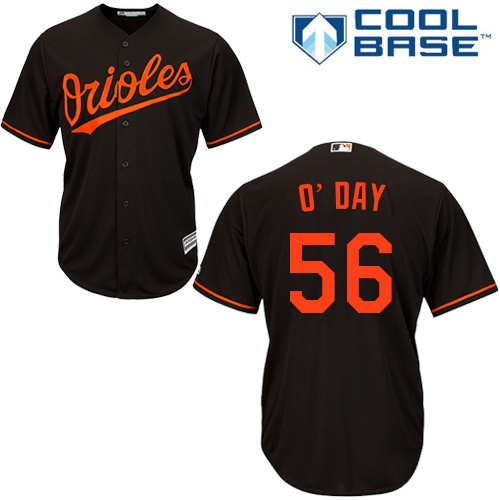 Men's Majestic Baltimore Orioles #56 Darren O'Day Replica Black Alternate Cool Base MLB Jersey