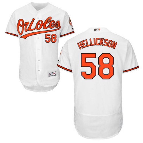 Men's Majestic Baltimore Orioles #58 Jeremy Hellickson White Flexbase Authentic Collection MLB Jersey