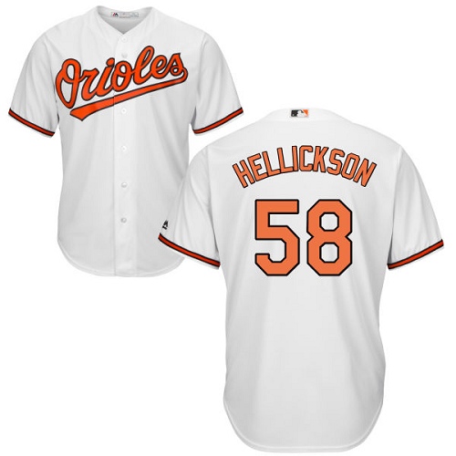 Men's Majestic Baltimore Orioles #58 Jeremy Hellickson Replica White Home Cool Base MLB Jersey