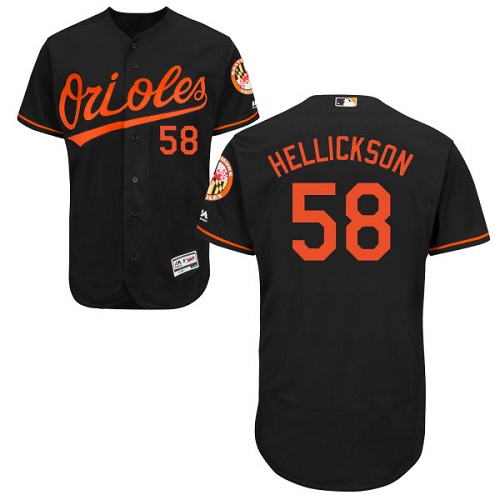 Men's Majestic Baltimore Orioles #58 Jeremy Hellickson Black Flexbase Authentic Collection MLB Jersey