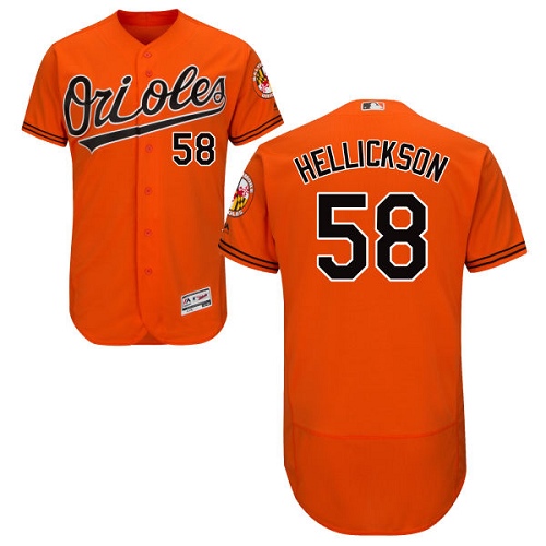 Men's Majestic Baltimore Orioles #58 Jeremy Hellickson Orange Flexbase Authentic Collection MLB Jersey