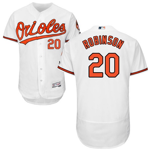 Men's Majestic Baltimore Orioles #20 Frank Robinson Authentic White Home Cool Base MLB Jersey