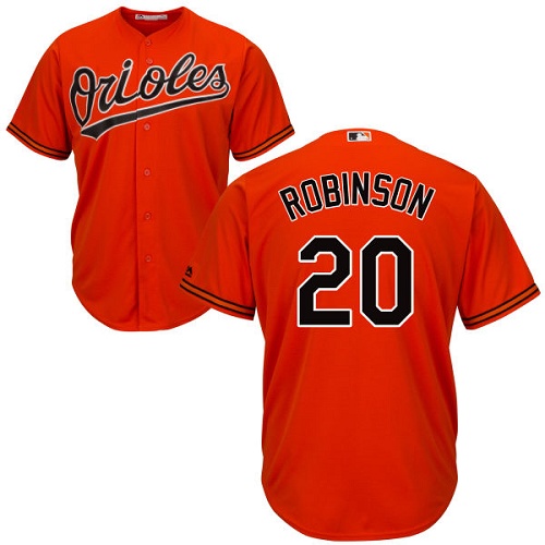 Men's Majestic Baltimore Orioles #20 Frank Robinson Replica Orange Alternate Cool Base MLB Jersey