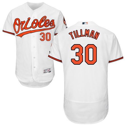 Men's Majestic Baltimore Orioles #30 Chris Tillman White Flexbase Authentic Collection MLB Jersey