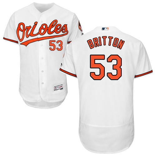 Men's Majestic Baltimore Orioles #53 Zach Britton White Flexbase Authentic Collection MLB Jersey