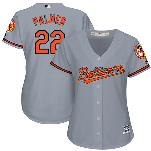 Women's Majestic Baltimore Orioles #22 Jim Palmer Replica Grey Road Cool Base MLB Jersey