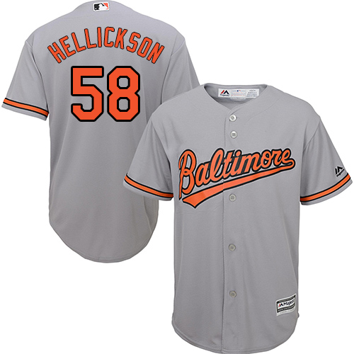 Youth Majestic Baltimore Orioles #58 Jeremy Hellickson Authentic Grey Road Cool Base MLB Jersey