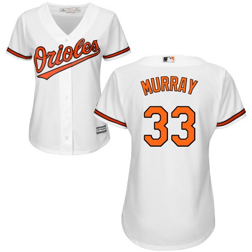 Women's Majestic Baltimore Orioles #33 Eddie Murray Authentic White Home Cool Base MLB Jersey