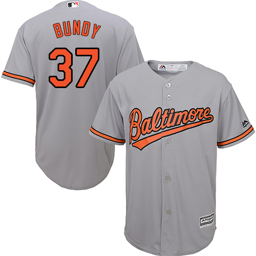 Youth Majestic Baltimore Orioles #37 Dylan Bundy Authentic Grey Road Cool Base MLB Jersey