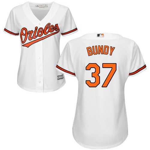 Women's Majestic Baltimore Orioles #37 Dylan Bundy Authentic White Home Cool Base MLB Jersey